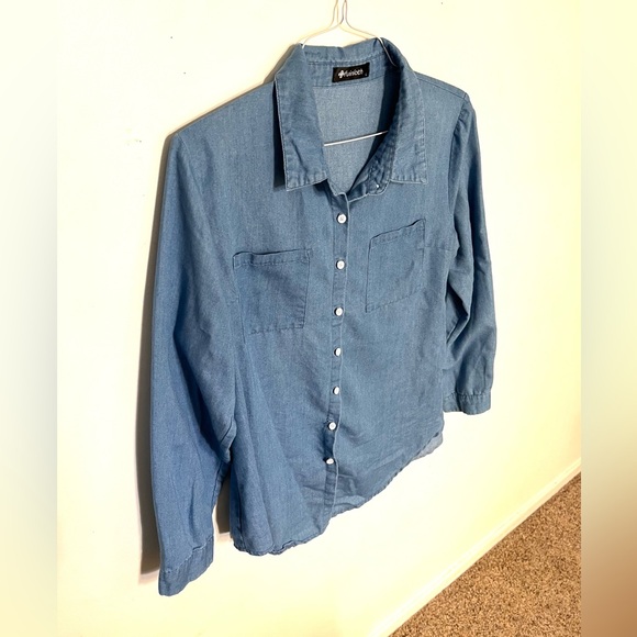 Fuinloth size L blue button down shirt. EUC. - Picture 1 of 10